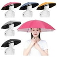 thumbnail image 6 of New Head Wearing Sunshade Windproof Umbrella Head Hats Rain Gear Head Umbrella Hat WINE RED, 6 of 8