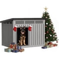 thumbnail image 6 of LOJIAWOWE Insulated Dog House for Large Dogs Outdoor, Weatherproof Resin Pet House with All-Weather Protection, Easy Assembly (Gray), 6 of 8