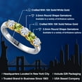 thumbnail image 2 of Gem Stone King 10K Two Tone Gold White Moissanite and Green Peridot Wedding-Bands Ring for Women | 0.89 Cttw | Round 3.5MM | Gemstone Birthstone | Size 5, 2 of 7