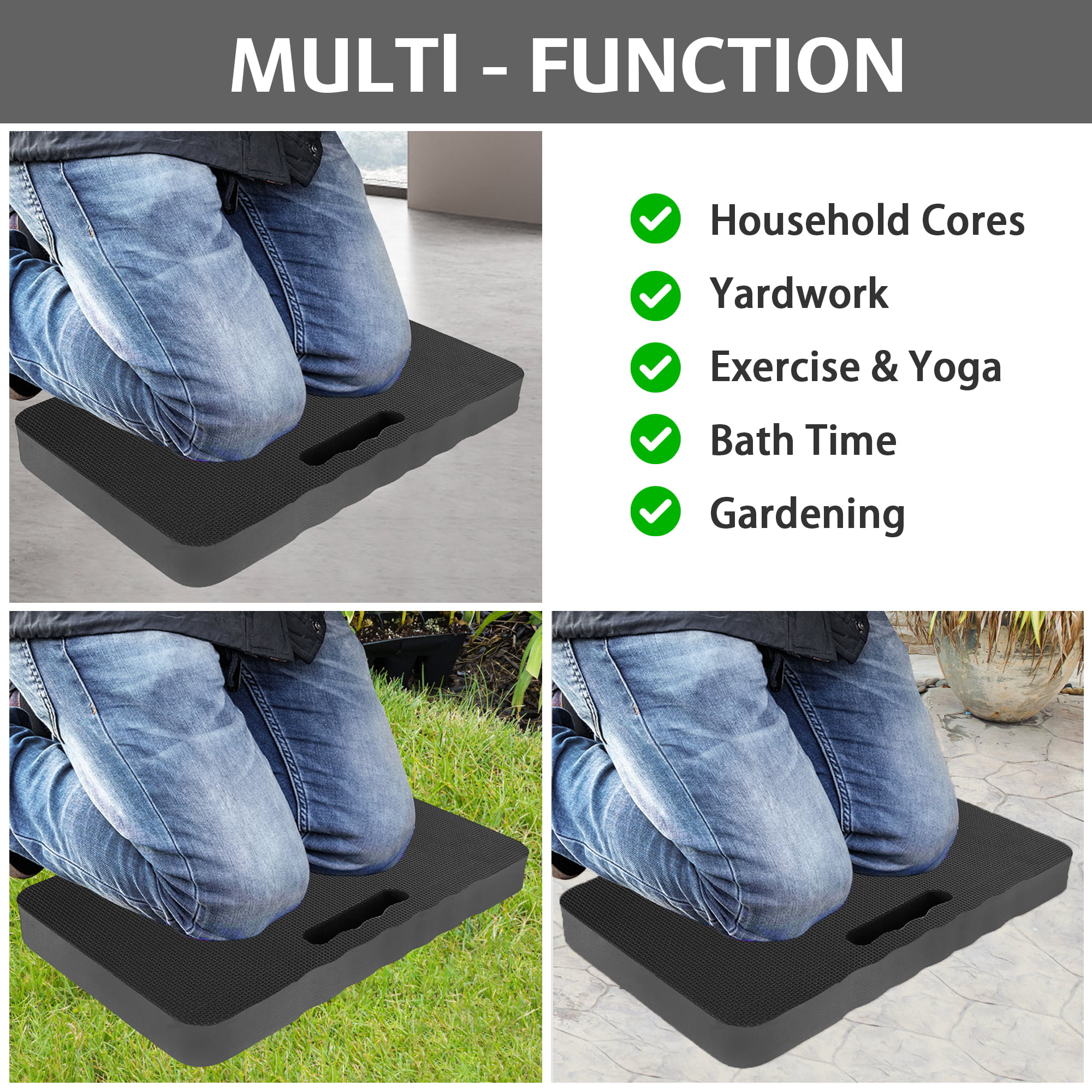 Gorilla Grip Extra Thick Kneeling Pad, Supportive Soft Foam Cushioning for Knee, Water Resistant Construction for Gardening, Bathing Baby, Workout
