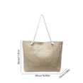 thumbnail image 3 of Woven Tote Bag with Cotton Rope Handles Large Capacity Foldable for Women Summer Beach Vacation Daily Use, 3 of 6