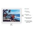 thumbnail image 2 of Kahuna Klaus - Retro Christmas Woodie on Beach with Surfboards - From an Original Color Painting by Scott Westmoreland - Japanese Unryu Rice Paper Art Print 24 x 32 in, 2 of 4