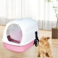 thumbnail image 6 of Fzaqwen Cats bed with hooding tray for cats for cats toilet for cats closed long -hauled Pink, 6 of 9