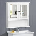 thumbnail image 2 of Yaheetech Armoire Murale en Bois avec Doubles Portes et Tablette Ajustable, Blanc, 2 of 6