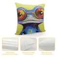 thumbnail image 4 of Chilfamy Pop Art Frog Pillow Cases with Zipper Short Plush Home Decor for Living Room Bedroom Cushion Outdoor, Printed on Both Sides, 1PC 22x22in, 4 of 5