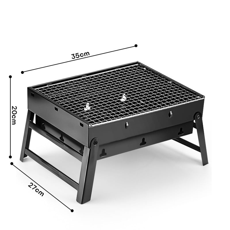 Outdoor BBQ Grills, Folding Portable Wood and Carbon Barbecue, Charcoal
