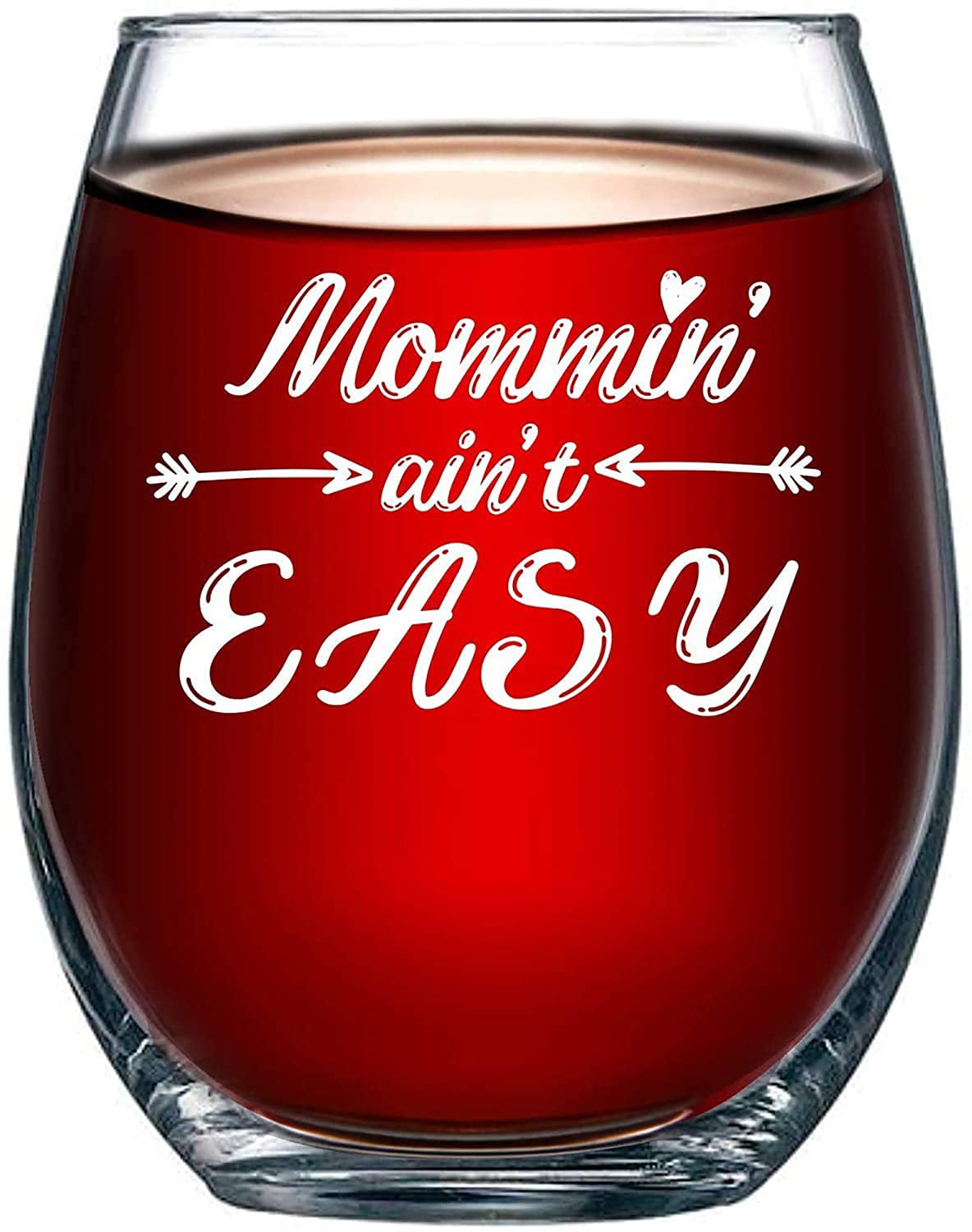 Mommin' Ain't Easy Funny Wine Glass Gifts for Women Kids Gift for Wife From Husband Mommy Birthday or Mothers Gift Idea for Her Mom Wine Glass Best Friend Unique Birthday Present for New Moms