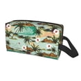 thumbnail image 2 of Goofa Colorful Hawaii Palms Printed Toiletry Bag with Handle,Large Capacity Travel Makeup Cosmetic Bag for Women, Carry on Airport Airline Compliant Bag, 2 of 9