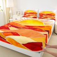 thumbnail image 5 of Homewish Cartoon Minimalism Bed Sheets for Kids, Sun Sea Wave Full Size Sheets, 4 Pieces, 1 Flat Sheet, 1 Fitted Sheet and 2 Pillowcases, 5 of 6