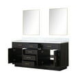 thumbnail image 3 of Shelter 72 in W x 22 in D Black Oak Double Bath Vanity, Carrara Marble Top and 34 in Mirrors, 3 of 8