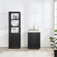 thumbnail image 2 of Cadiz 24" Single Vanity in Fir Wood Black with Composite top in Lightning White, 2 of 16