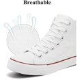 thumbnail image 4 of Women Lace Up Canvas Walking Tennis Sneakers, Vintage High Top Non Slip Casual Shoes, 4 of 5