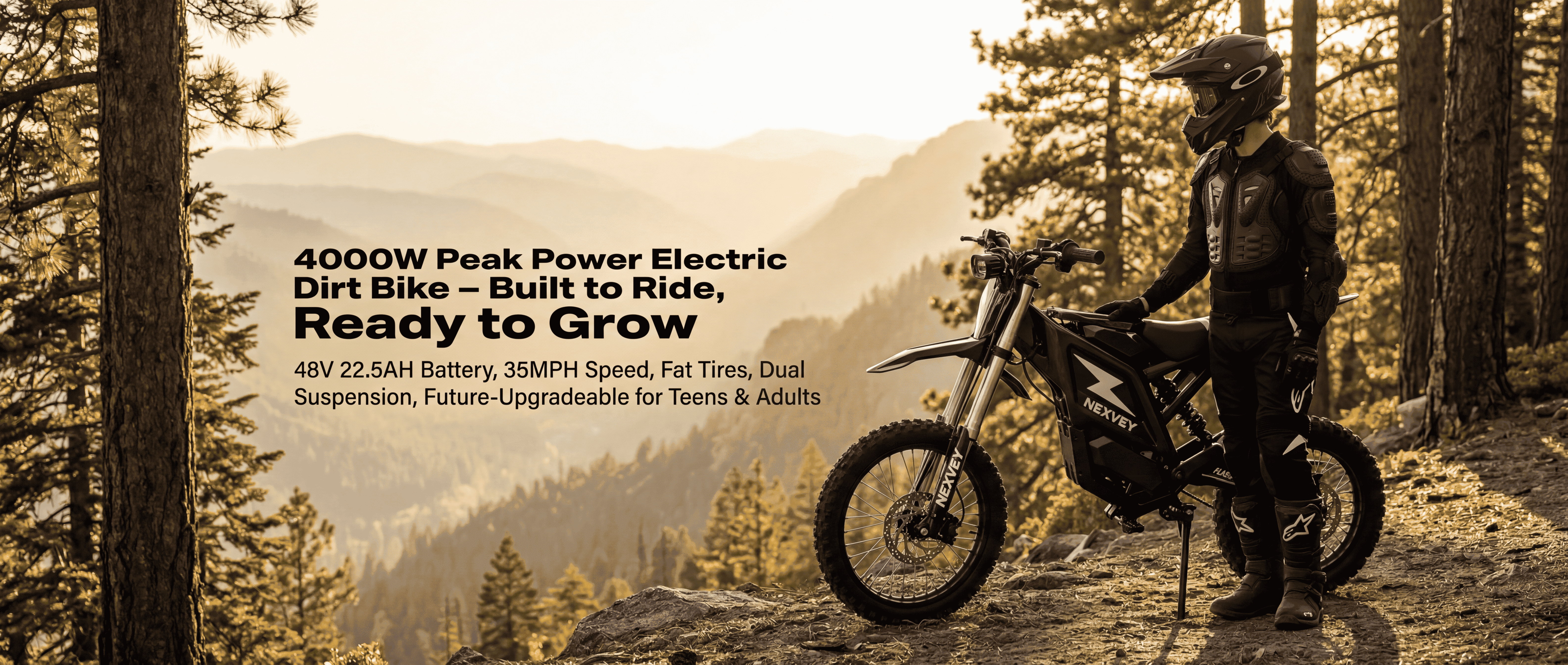 NEXVEY Electric Dirt Bike for Teens & Adults, 4000W Peak Motor, 35MPH Off-Road Electric Motorcycle, Perfect Birthday Gift for Teens Ages 13+