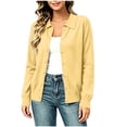 thumbnail image 3 of Taqqpue Women's Solid Color Knitted Cardigan Long Sleeve Button Collared Hoodless Casual Outwear Under 10, 3 of 8