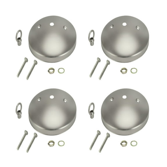 Aspen Creative 21524-14 Modern Light Fixture Canopy Kit, 5" Diameter with Collar Loop, 7/16" Center Hole, Brushed Pewter, 4 Pack