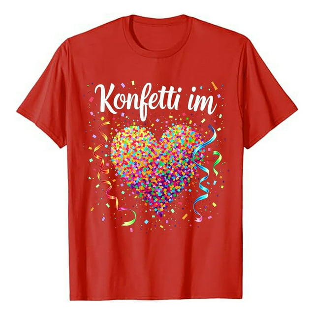 Confetti In Heart Fancy Dress Carnival Outfit Sleeve T Shirt for Men