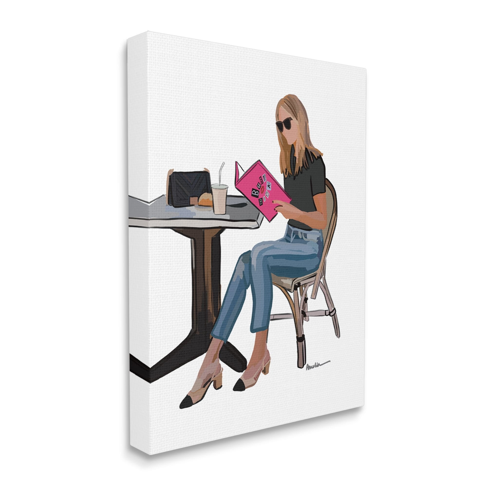 Stupell Industries Burn Book Movie Girl Sitting Beauty & Fashion Painting Gallery Wrapped Canvas Print Wall Art