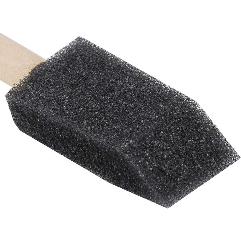 Black Sponge Wood Handle Paint Brush Foam Sponge Brush Reusable, Wood  Material 50Pcs Foam Brush, Children Drawing Graffiti Tools Water‑Based  Paints 