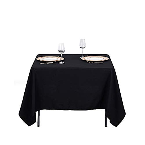 BalsaCircle 70-Inch Black Premium Square Polyester Tablecloth Table Skirt Linens Wedding Party Events Decorations Kitchen Dining