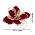 thumbnail image 3 of Torqee Artificial Poinsettia Flowers,Christmas Fake Floral Stems with Velvet Petals,Red Berry Winter Holiday Wedding Home Decor,Burgundy,8.7x8.7in, 3 of 4