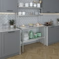 thumbnail image 6 of 48" Long x 24" Deep" Stainless Steel Work Table With 12" Wide Double Tier Overshelf | Metal Kitchen Prep Table & Shelving Combo, 6 of 9