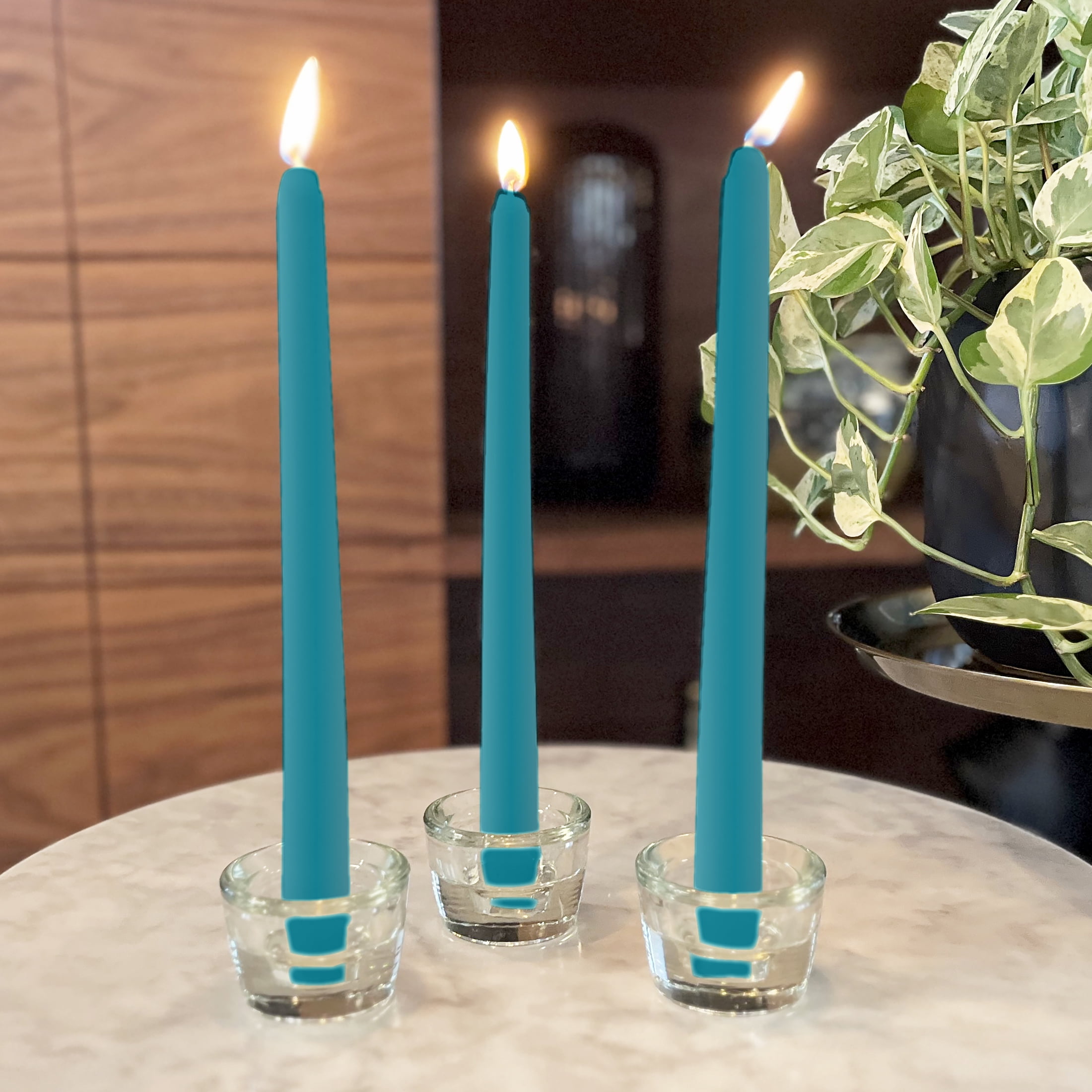 Mainstays Single Wick 10" Taper Candle, Unscented, Teal