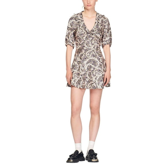 Sandro womens  Woven Silk Dress, 34