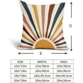 thumbnail image 4 of Boho Sun Sunrise Throw Pillow Covers 20x20 Inch Abstract Bohemian Colorful Stripes Pillow Cases Modern Minimalism Rustic Naby Blue Yellow Pillowcase Set of 2 Home Decor For Cushion Couch Sofa Outdoor, 4 of 6