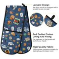 thumbnail image 2 of Yayeee Double Oven Mitt Kitchen Heat Resistant Baking 35" x7" Quilted Cotton Glove, Cartoon Mail Truck Pattern, 2 of 6
