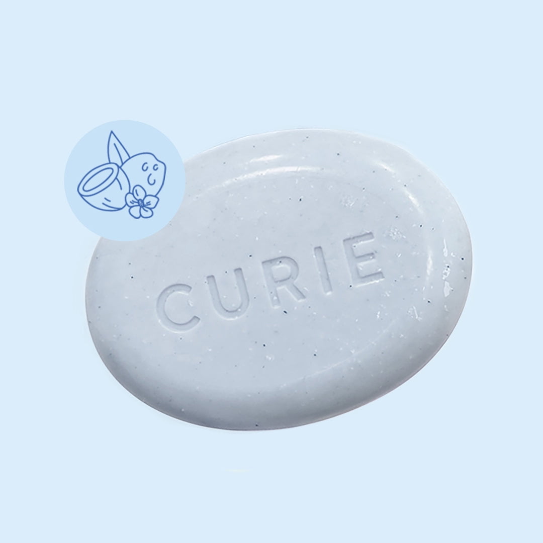 (3 pack) Curie Exfoliating Body Wash Bar Soap, Coconut Nectar, for Men and Women, 3.5 oz
