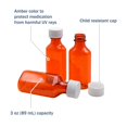 thumbnail image 3 of Ezy Dose Amber Liquid Oval Bottle &ndash; 3 ounce (oz) with Push-Turn Cap &ndash; Case of 110 (Item #30681) EZY DOSE NA, 3 of 5