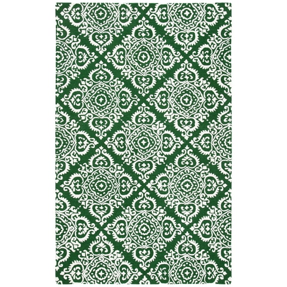 SAFAVIEH Chatham Alexis Geometric Area Rug, Green/Ivory, 5' x 8'