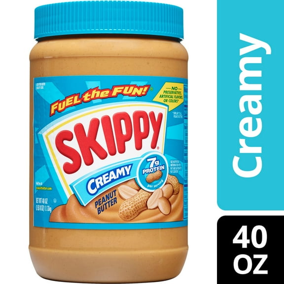 SKIPPY Peanut Butter, Creamy, 7G Protein per Serving, 40 oz Jar