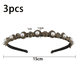 thumbnail image 2 of 3 diademas finas con perlas y diamantes de imitación con aro de metal envuelto en tela, diadema barroca, bandas elásticas para la cabeza, 2 of 5