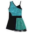 thumbnail image 4 of Kaerm Combinaison de Sport Sans Manches Pailletée pour Filles, Vert 12, 4 of 5