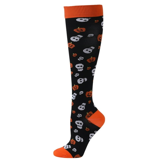 Womens Crew Socks,Exercise Stress Socks Elastic Socks Running Skipping Compression Socks Stockings Jacquard Calf Socks,Boot Socks For Women,Size:S