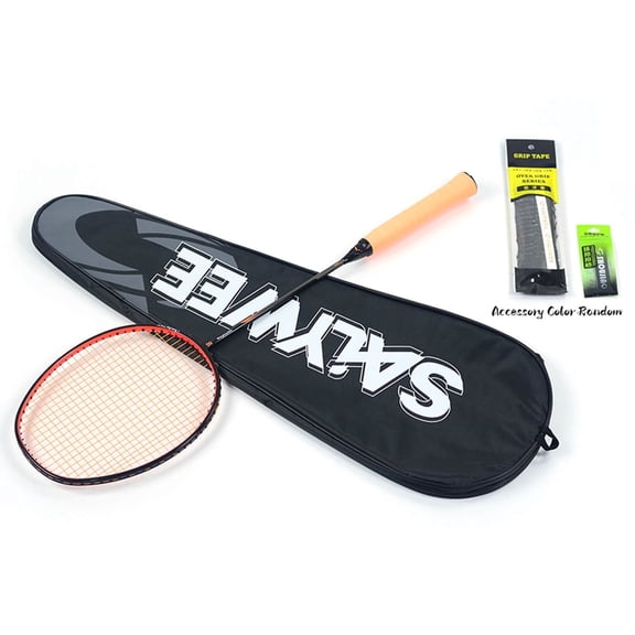 SALYWEE SF Full Carbon Fiber 6U G5 Orange Pro Badminton Racket 28-32LBS, Free Accessories