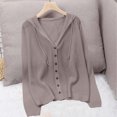 thumbnail image 2 of Sun Protection Hooded for Womens Button Down Long Sleeve Drawstring Thin Comfy Breathable Jacket with Pockets One Size, 2 of 7