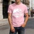 thumbnail image 2 of Rggeeun Men'S Tee Cute Dinosaur Graphic Print Short Sleeve Crew Neck Knit For Summer Daily Baseball Sports Versatile Tops,Light Pink,L, 2 of 4