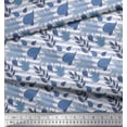 thumbnail image 3 of Soimoi Cotton Voile Fabric Stripe & Autumn Leaves Printed Craft Fabric by the Yard 42 Inch Wide, 3 of 3