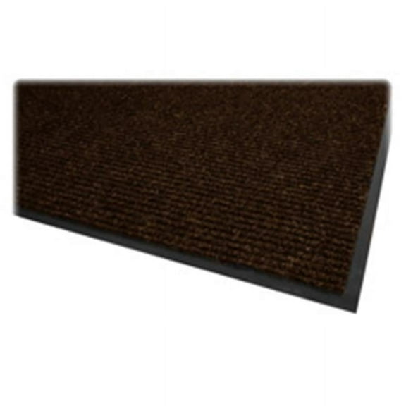 Dual Rib Indoor Mat, Vinyl Backing, 3 in. x 5 in., Chocolate