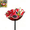 Red, variant on Handmade Metal Flower Garden Stake with Bird Bath & Bee Watering Station, Weather-Resistant Pollinator Feeder for Butterflies, Hummingbirds & Birds, Unique Outdoor Yard Art Décor Gift(1 PCS)