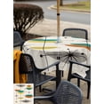 thumbnail image 6 of Square Outdoor Tablecloth with Umbrella Hole Boho Teal Yellow Orange Grey Outside Table Cloth Waterproof Patio Table Cover Middle Century Geometric Zipper Tablecloths for Picnic Camping 60x60 Inch, 6 of 8
