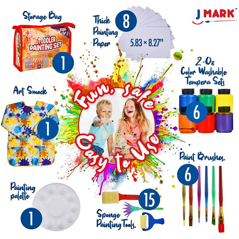 J MARK Washable Finger Paint Set for Toddlers 1-3