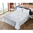 thumbnail image 4 of Ambesonne Happy Emoji Fitted & Top Sheet Set with Shams, Funny Round Faces Print, Ceil Blue and Pale Grey, 4 of 5