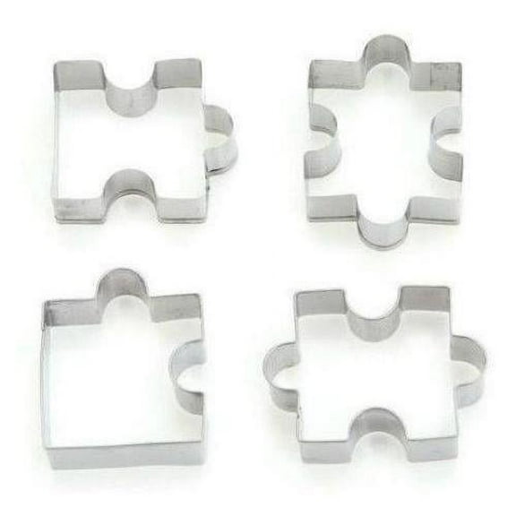 4 PC Fitted Puzzle Pieces Cookie Cutter Set