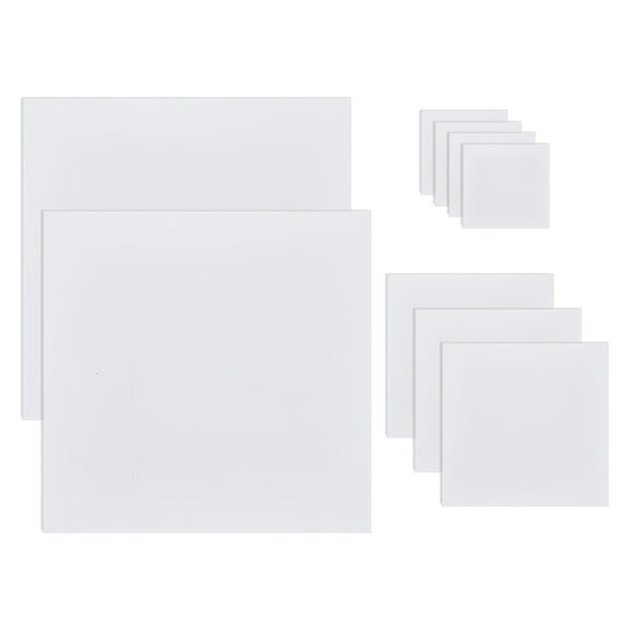 1set 9pcs 3 styles Square PVC Foam Board Craft Foam White 100~300x100~300x5.5mm