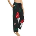 thumbnail image 2 of Disketp Amanita Mushroom Print Women'S Comfy Pajama Pants Casual Drawstring Palazzo Lounge Wide Leg Pants, 2 of 9