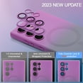 thumbnail image 4 of Magnetic Case for Samsung Galaxy S22 Ultra 5G, Luxury Gradient Neon Color Case Compatible with MagSafe Charger Cover with Camera Lens Protector Pretty Phone Case for Women and Girl -Purple Grey, 4 of 14