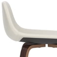 thumbnail image 4 of Simpli Home Randolph 28 inch Seat Height Mid Century Modern Bentwood Counter/Bar Height Stool in Cream PU Leather (Set of 2), 4 of 11